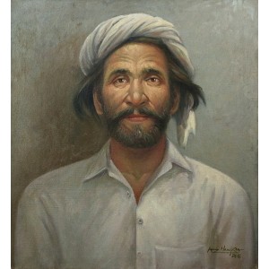 Aurangzib Hanjra, 24 x 30 Inch, Oil on Canvas, Figurative Painting, AC-AZH-003